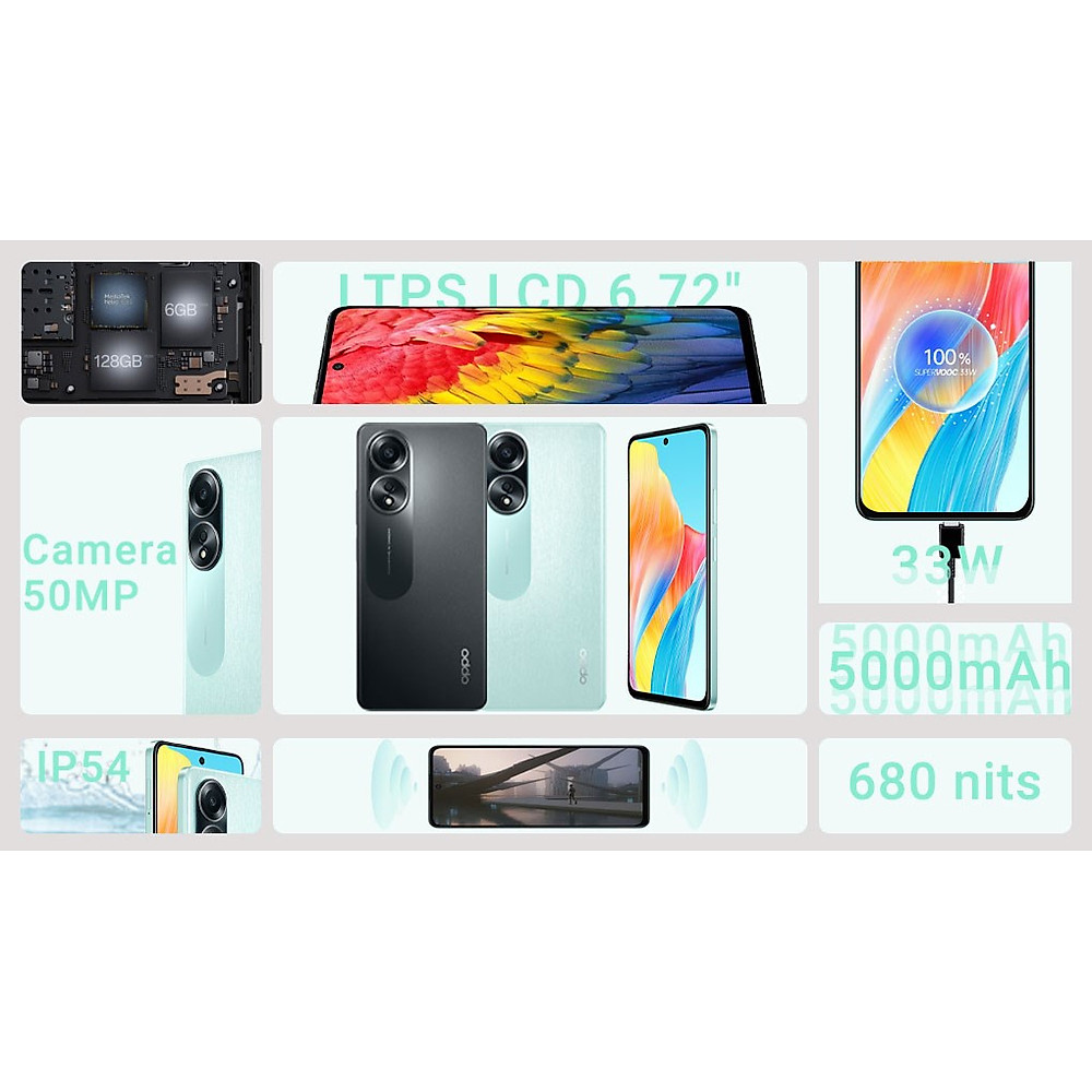 Điện Thoại Oppo A58 6GB/128GB - Hàng Chính Hãng - Hình ảnh 6