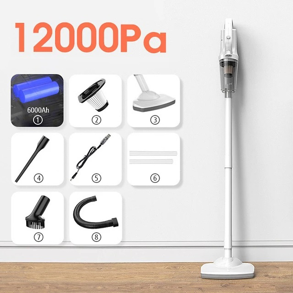 Máy Hút Bụi Cầm Tay Không Dây Sử Dụng Pin Sạc DAMAS Vacuum Cleaner D610W - Hàng Chính Hãng - Hình ảnh 6