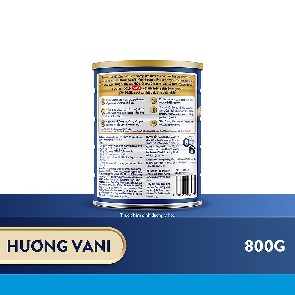 Thực phẩm dinh dưỡng y học Ensure Gold 800g - Hình ảnh 3