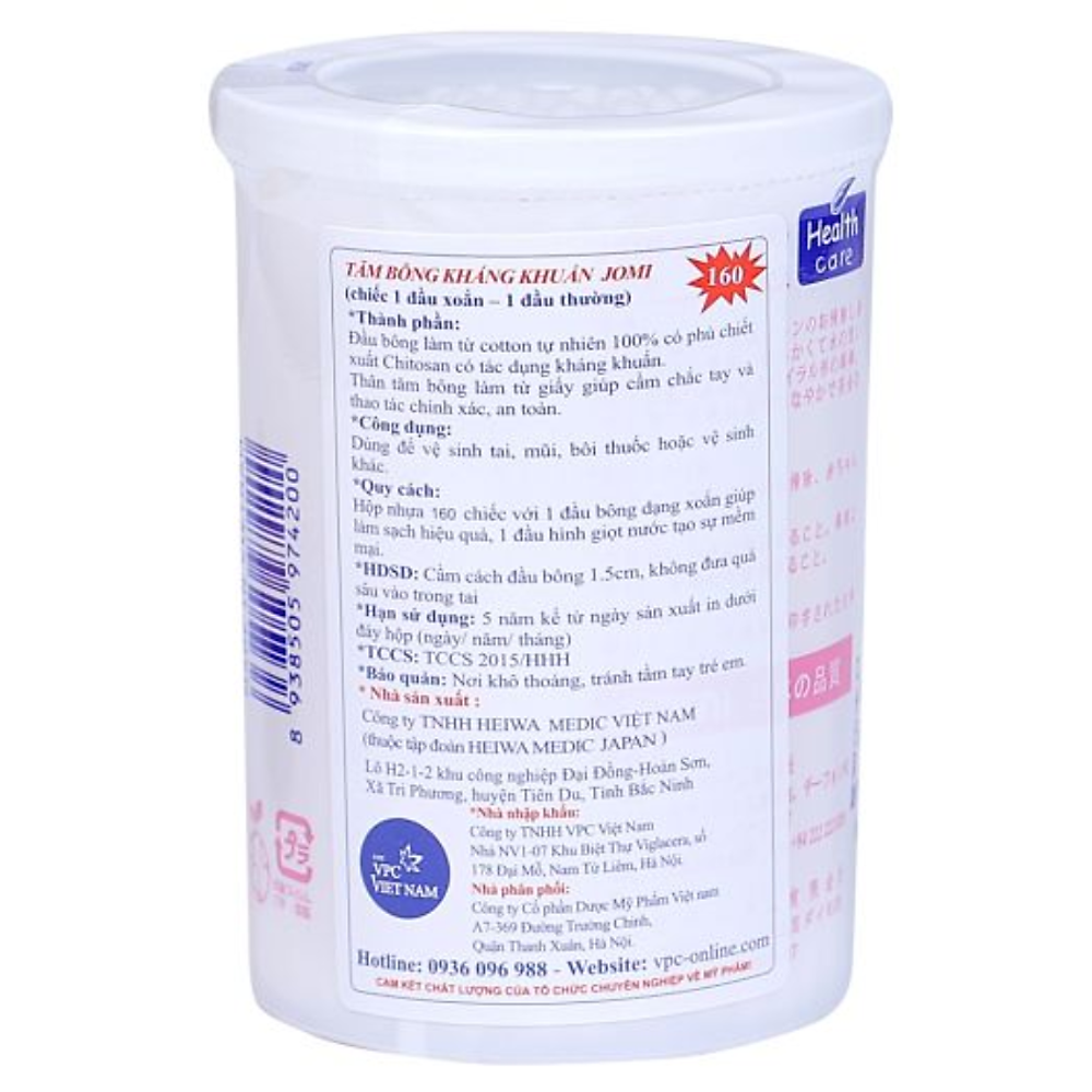 Bông Tăm Kháng Khuẩn Jomi (160 Que) - Hình ảnh 4
