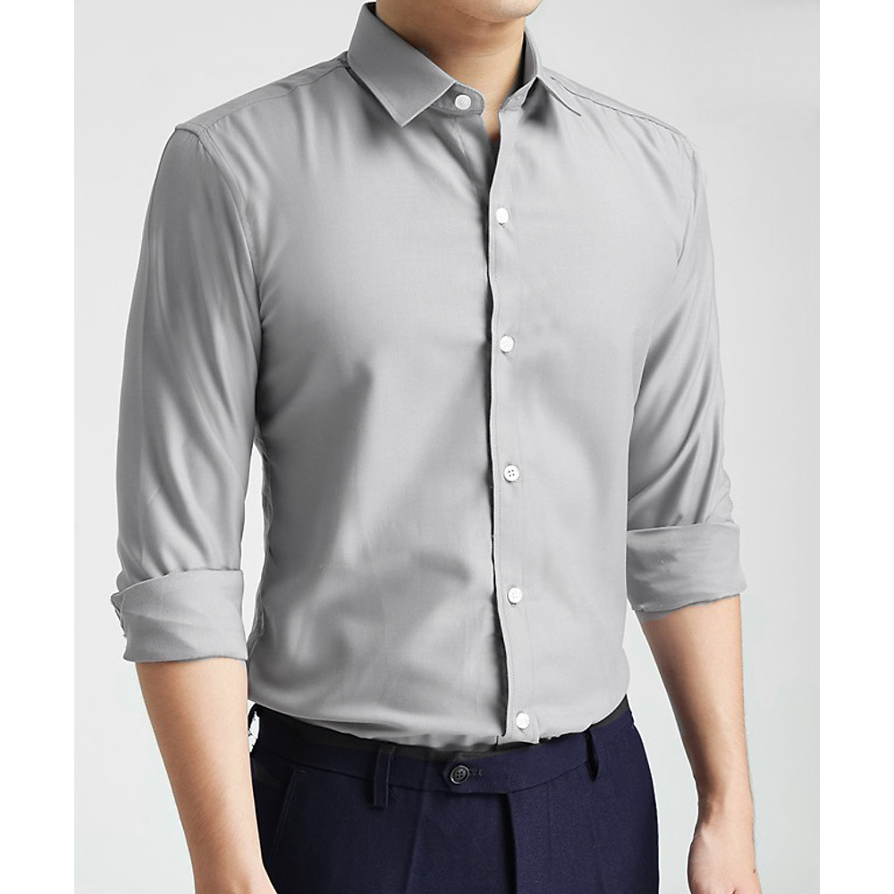 Áo sơ mi nam trơn tay dài cao cấp Lados - 779 chất kate lụa mềm mát, thấm hút mồ hôi - Hình ảnh 14