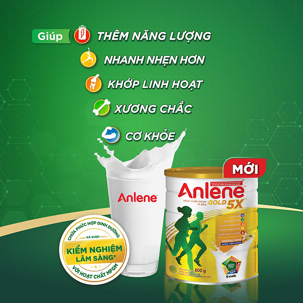 Sữa Bột Anlene Gold 5X Hương Vanilla (Hộp Thiếc 800g) - Hình ảnh 5