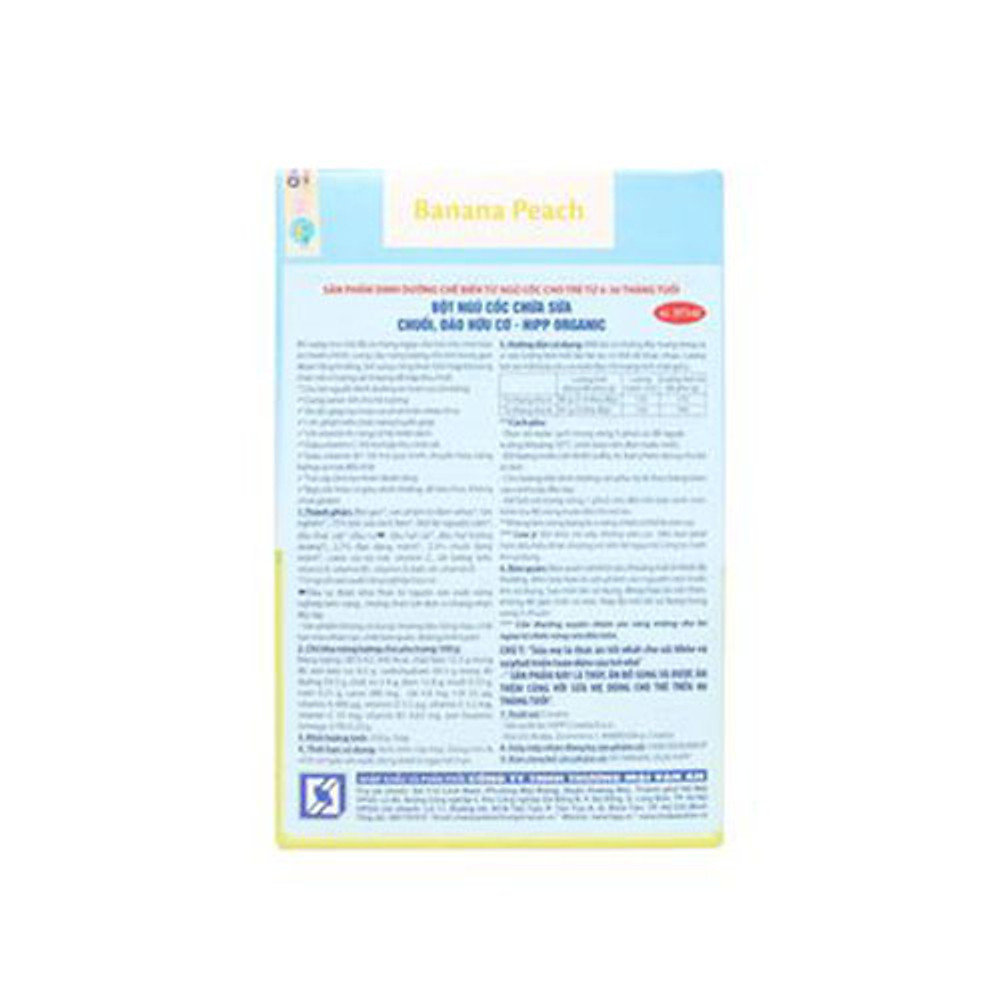 Bột sữa DD hoa quả HiPP Organic - Chuối, đào 250g cho bé từ 6 tháng tuổi - Hình ảnh 2