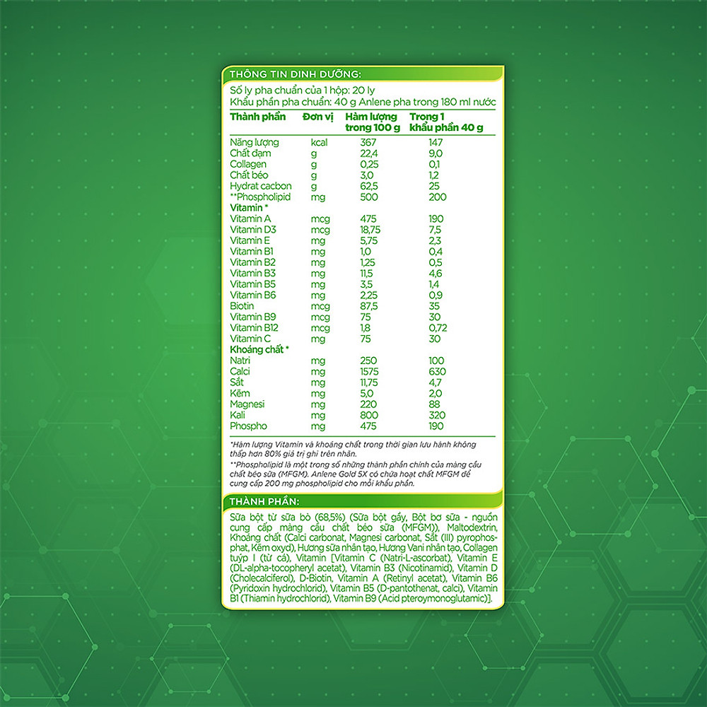 Sữa Bột Anlene Gold 5X Hương Vanilla (Hộp Thiếc 800g) - Hình ảnh 8