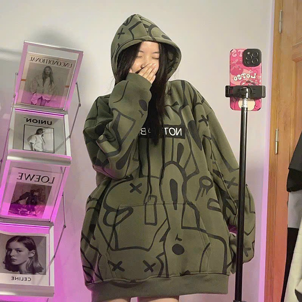 Áo Hoodie Local Brand, Áo Hoodie Not Rabbit Hình In Thỏ Kín Áo Chất Liệu Nỉ Ngoại Cao Cấp Mũ Trùm 2 Lớp khoác ngoài form rộng unisex nam nữ chống nắng - Hình ảnh 4