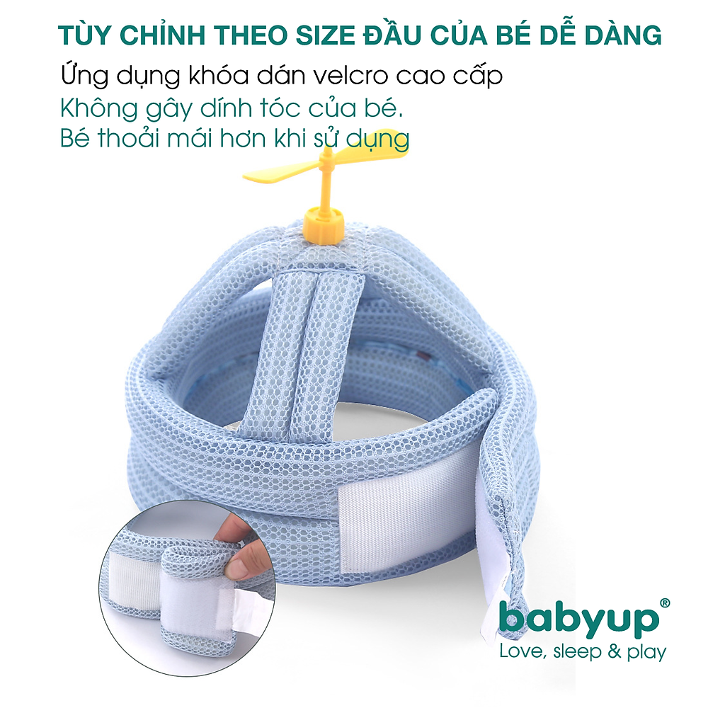 Nón tập đi Babyup, bảo vệ đầu cho bé tập đi, tập ngồi, tập bò, tự chơi - Hình ảnh 4