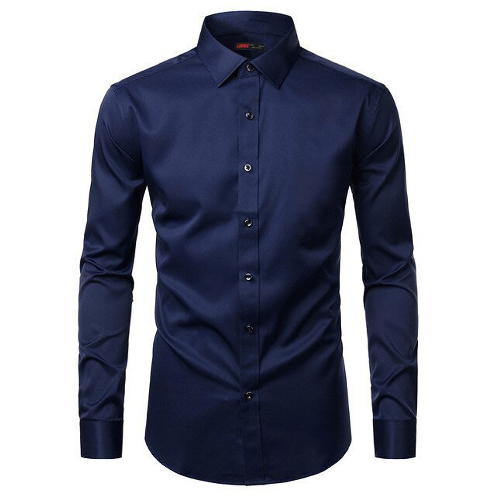 Áo sơ mi nam trơn tay dài cao cấp Lados - 779 chất kate lụa mềm mát, thấm hút mồ hôi - Hình ảnh 10