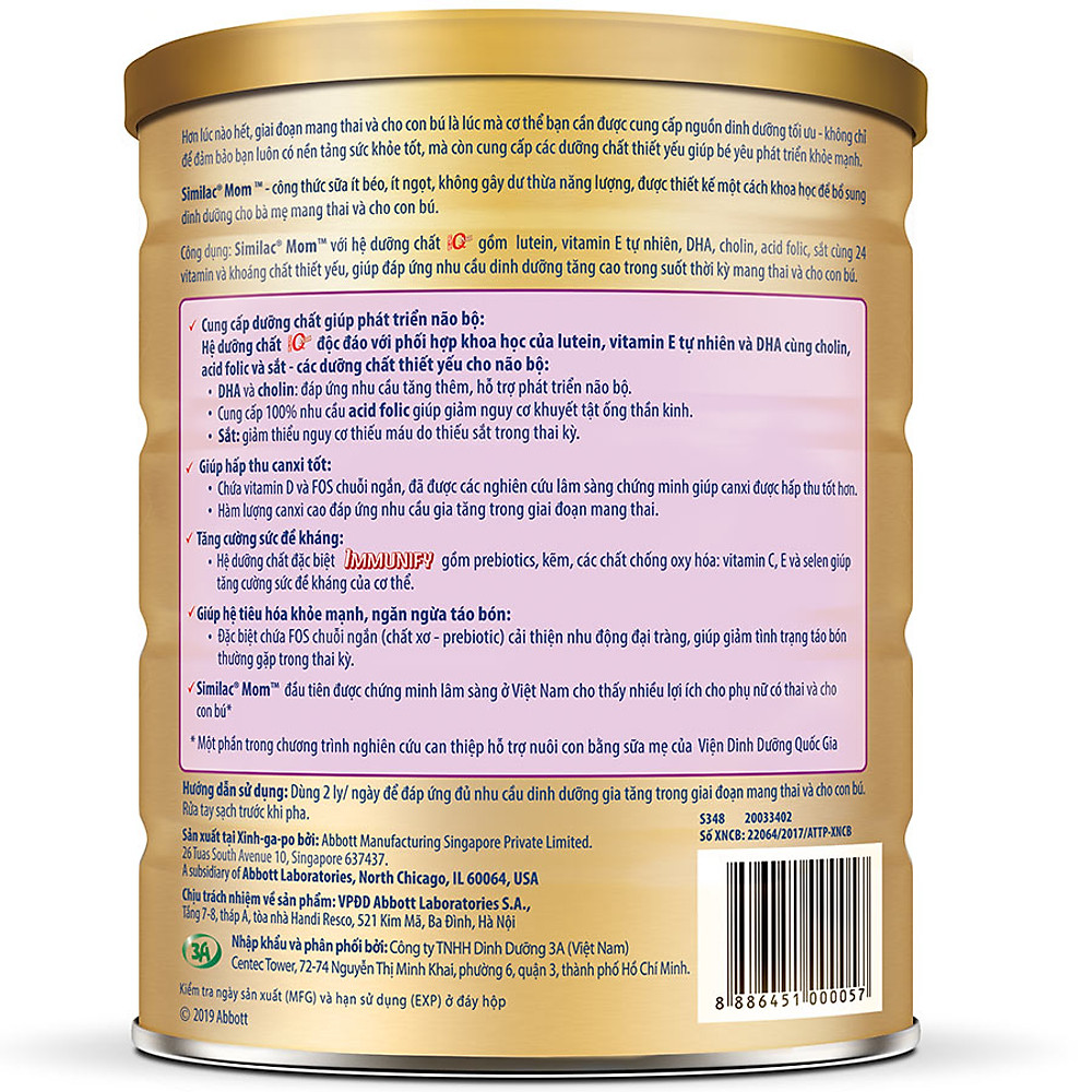 Sữa Bột Abbott Similac Mom Vani 900g - Hình ảnh 5