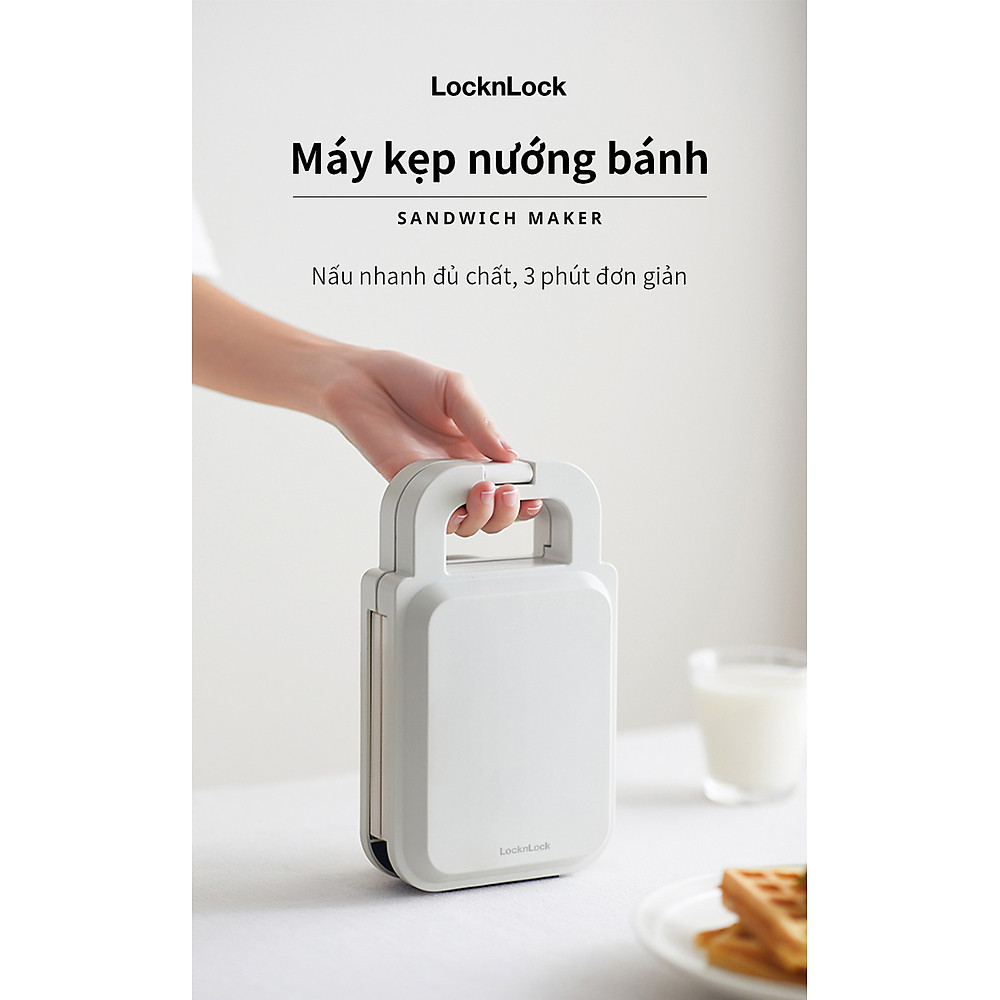 Máy kẹp nướng bánh LocknLock EJB126IVY (600W) - Hàng Chính Hãng - Hình ảnh 10