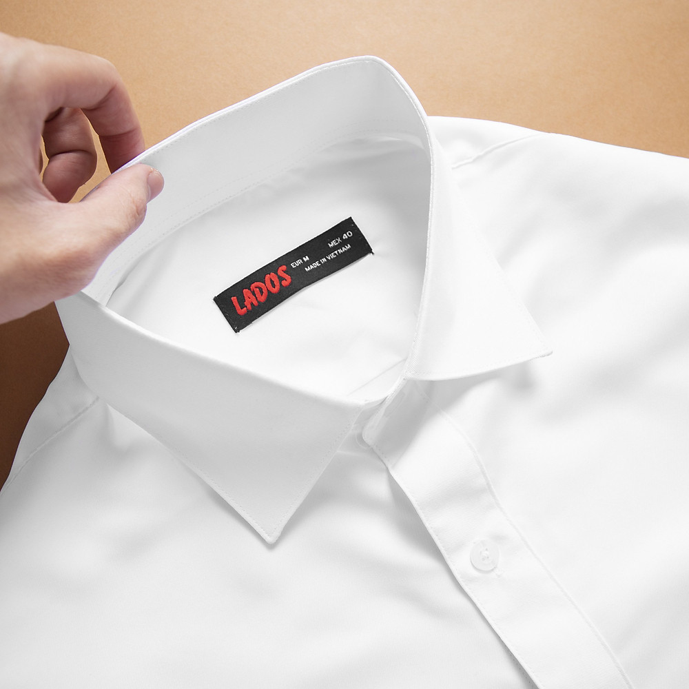 Áo sơ mi nam trơn tay dài cao cấp Lados - 779 chất kate lụa mềm mát, thấm hút mồ hôi - Hình ảnh 6